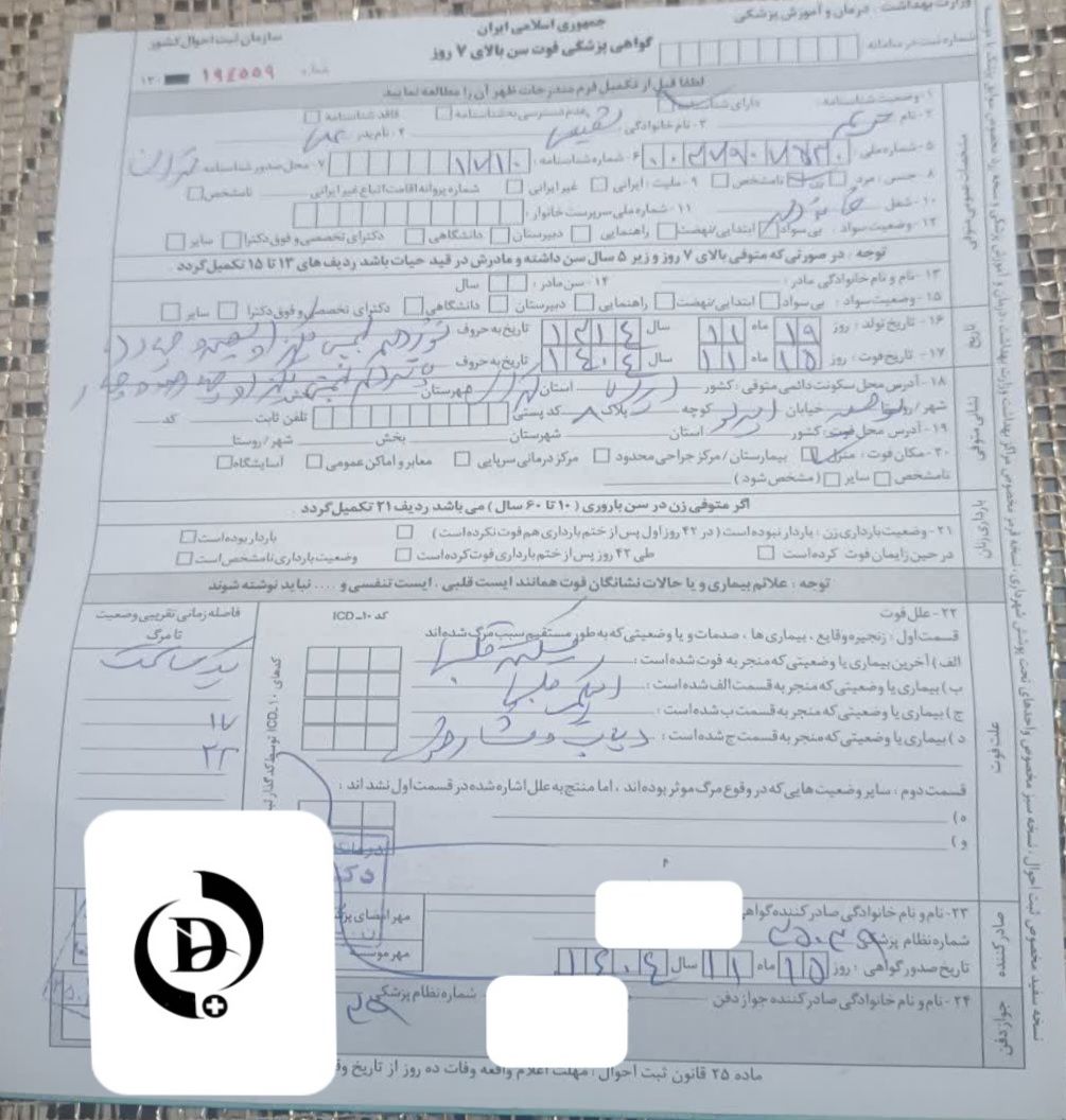 گواهی فوت